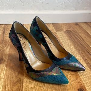 Mermaid REAL LEATHER custom heels - never worn!!